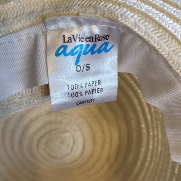 Aqua Wide Brim Natural Floppy Sun Hat one size - Picture 7 of 7
